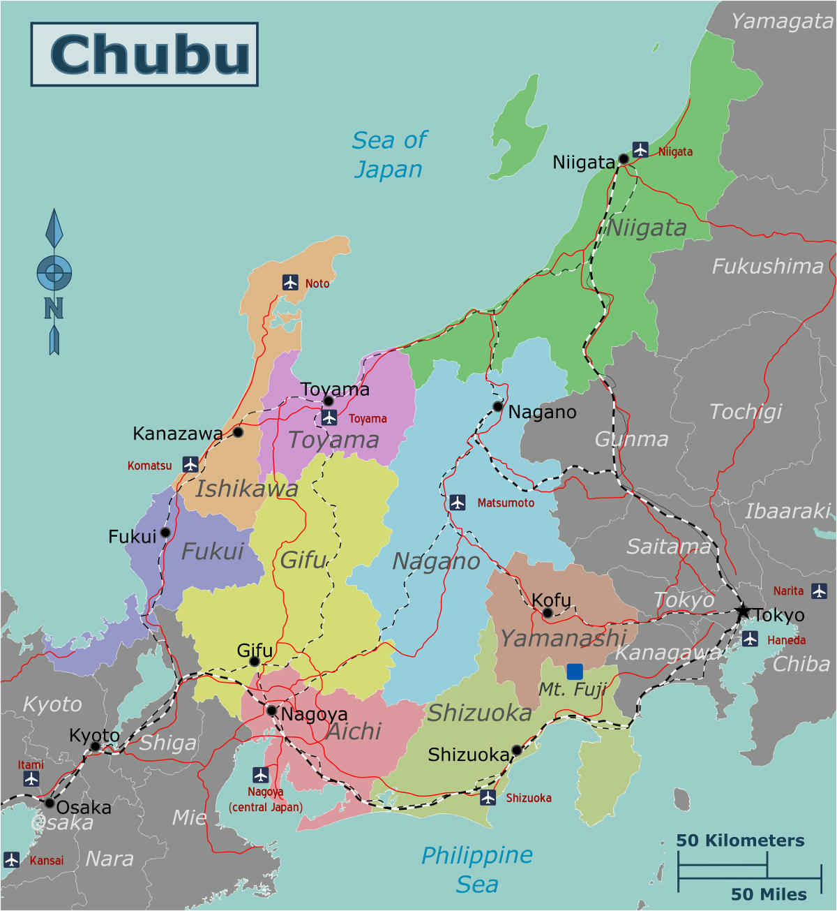 map of chubu