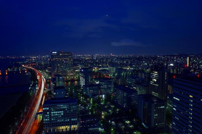 vista nocturna desde fukuoka tower