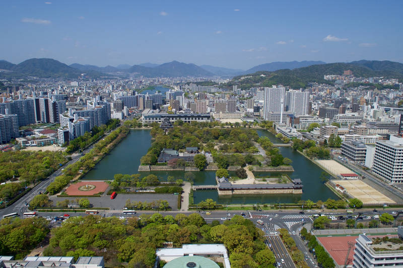 hiroshima castle from above