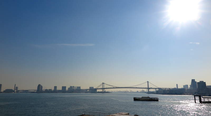 tokyo bay view from takeshiba pier