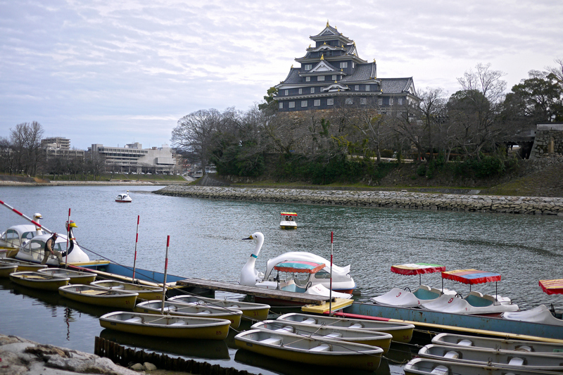 okayama castle from the other side of the river