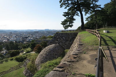 view of tottori from castle ruins
