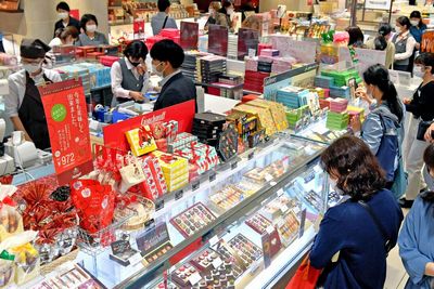 valentine's day chocolate on sale in a department store