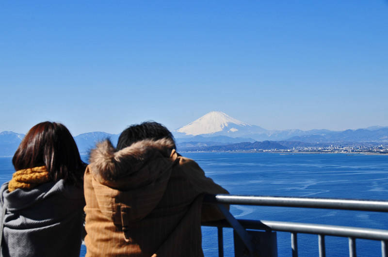 mount fuji view from the lighthouse of enoshima