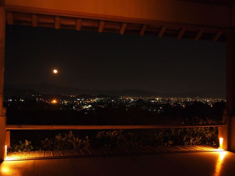 night view from okochi sanso villa arashiyama kyoto