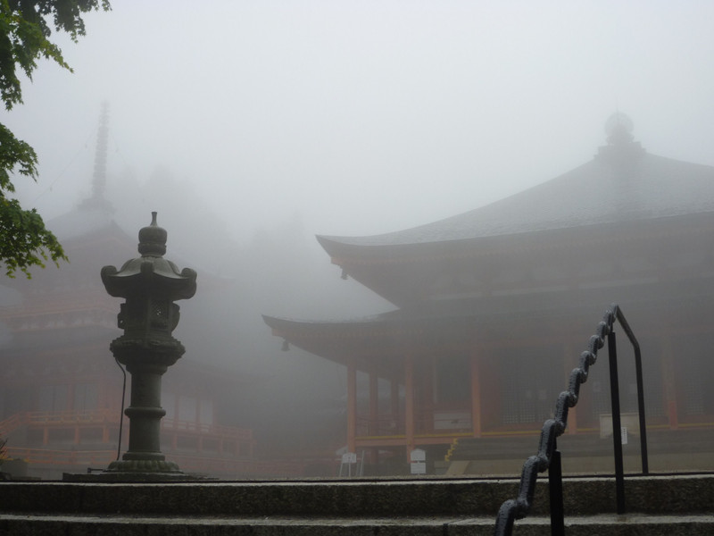 temple enryakuji with fog