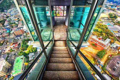 beppu global tower stairs