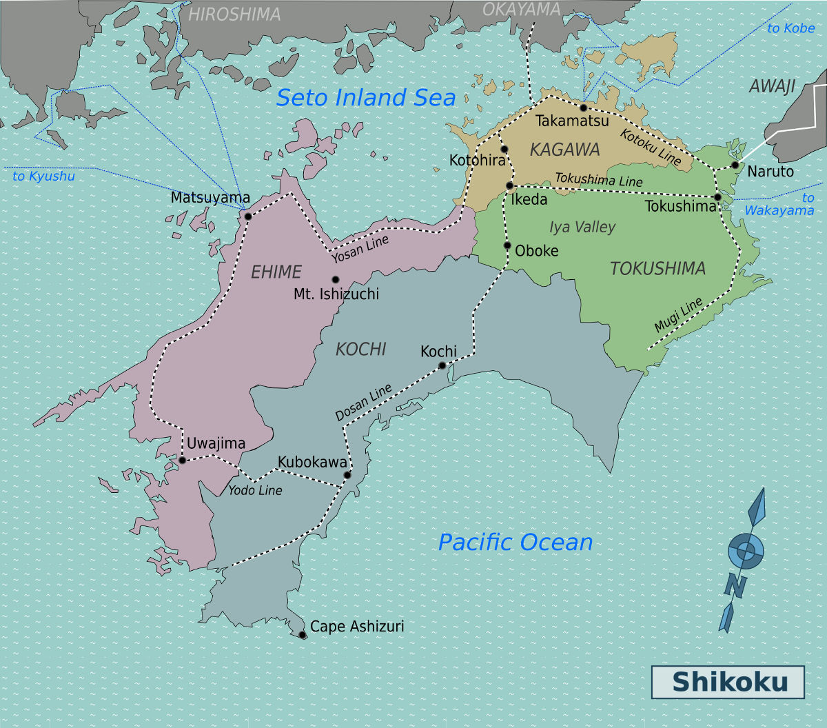 map of shikoku