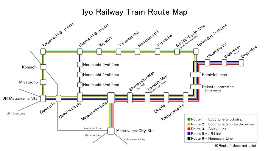 matsuyama tram map