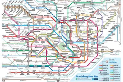 map of all lines of the tokyo subway network
