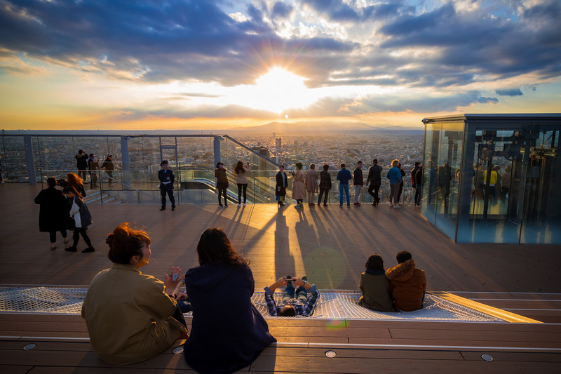 sunset view from shibuya sky