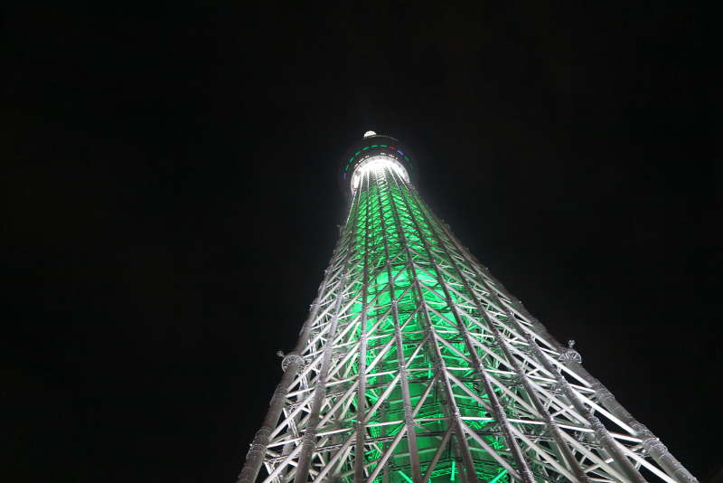 very close view of tokyo Skytree from the foot